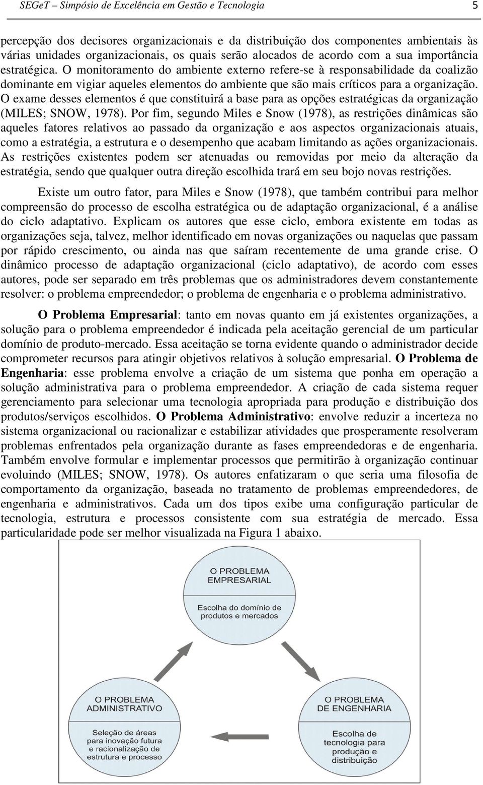 O exame desses elementos é que constituirá a base para as opções estratégicas da organização (MILES; SNOW, 1978).