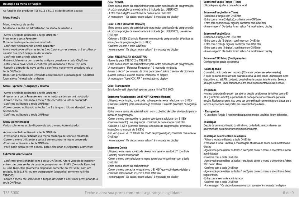 escolher o usuário que você deseja mudar a senha -Confirme com a tecla ON/Enter -Entre rápidamente com a senha antiga e pressione a tecla ON/Enter -Entre com a nova senha e confirme pressionando a