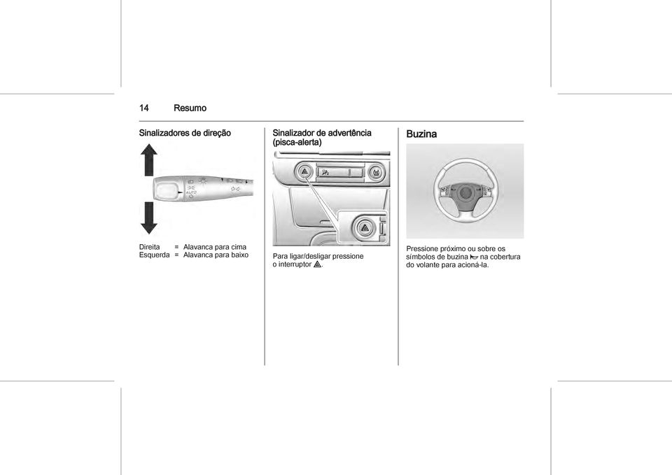 Alavanca para baixo Para ligar/desligar pressione o interruptor.