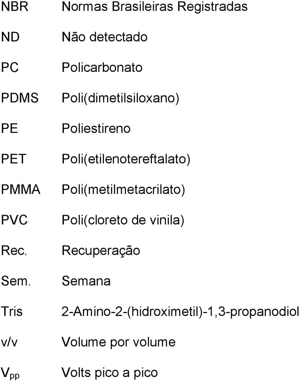 Poli(dimetilsiloxano) Poliestireno Poli(etilenotereftalato)