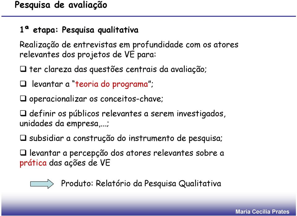 conceitos-chave; definir os públicos relevantes a serem investigados, unidades da empresa,.