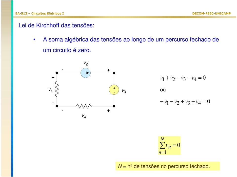 ao logo de um ercurso fechado de um crcuto é