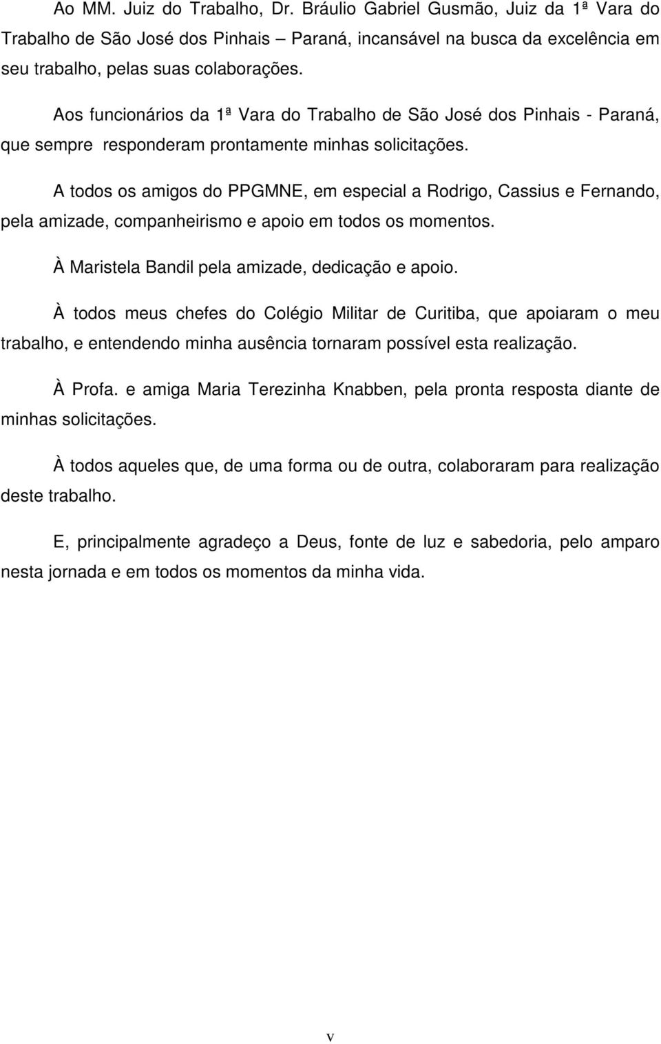 A todos os amgos do PPGMNE, em especal a Rodrgo, Cassus e Fernando, pela amzade, companhersmo e apoo em todos os momentos. À Marstela Bandl pela amzade, dedcação e apoo.