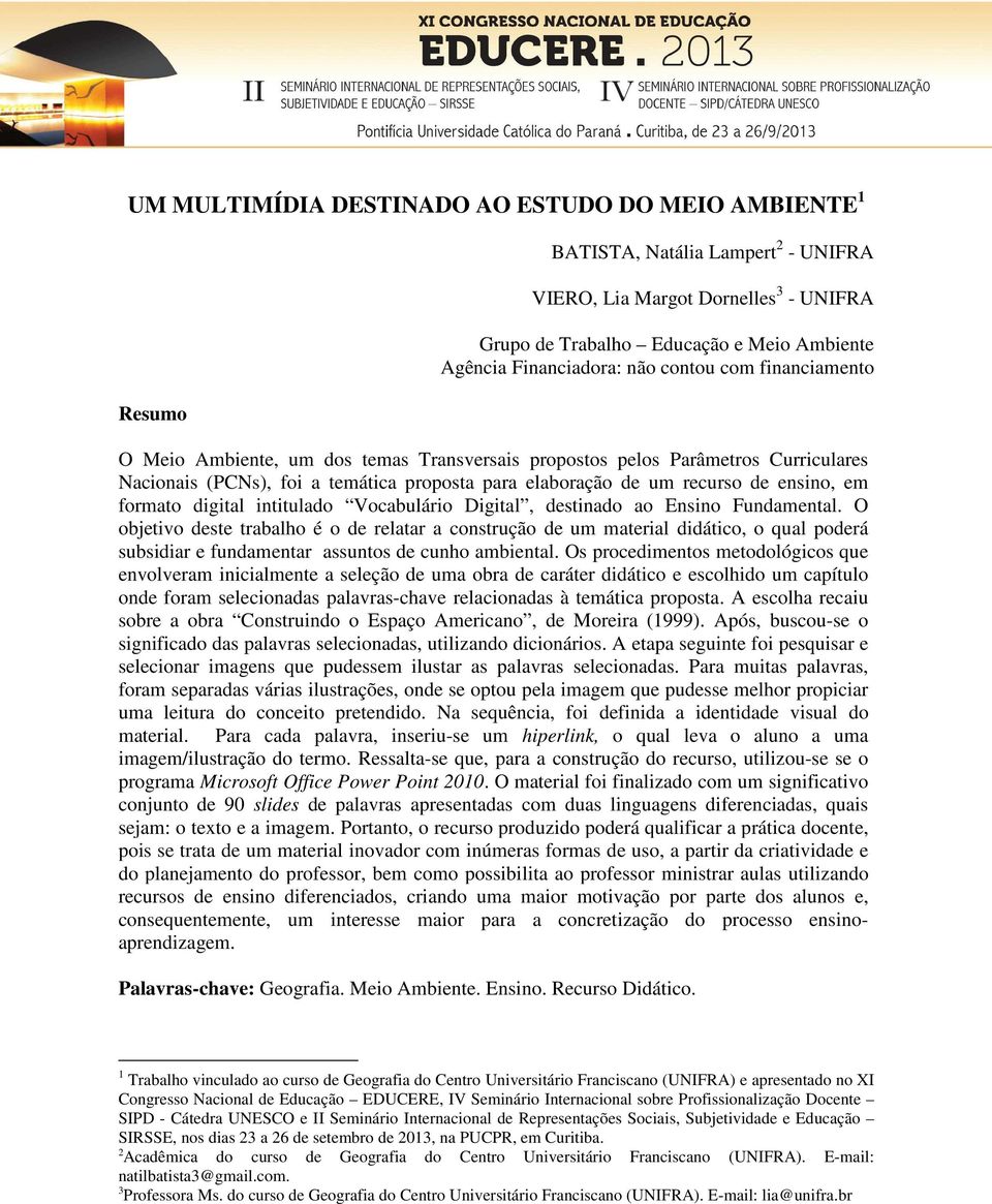 formato digital intitulado Vocabulário Digital, destinado ao Ensino Fundamental.