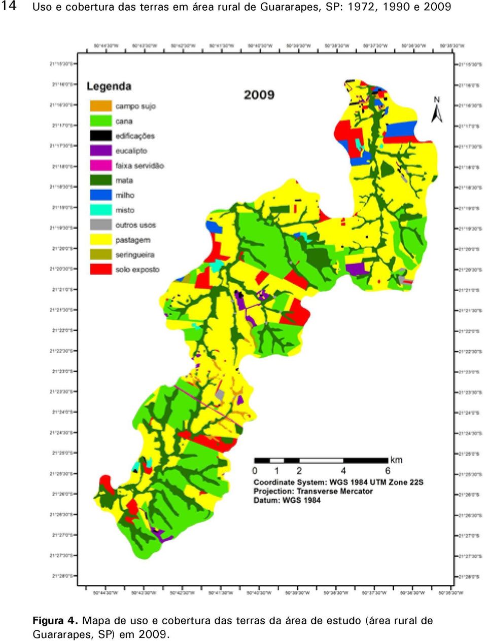 Mapa de uso e cobertura das terras da área de