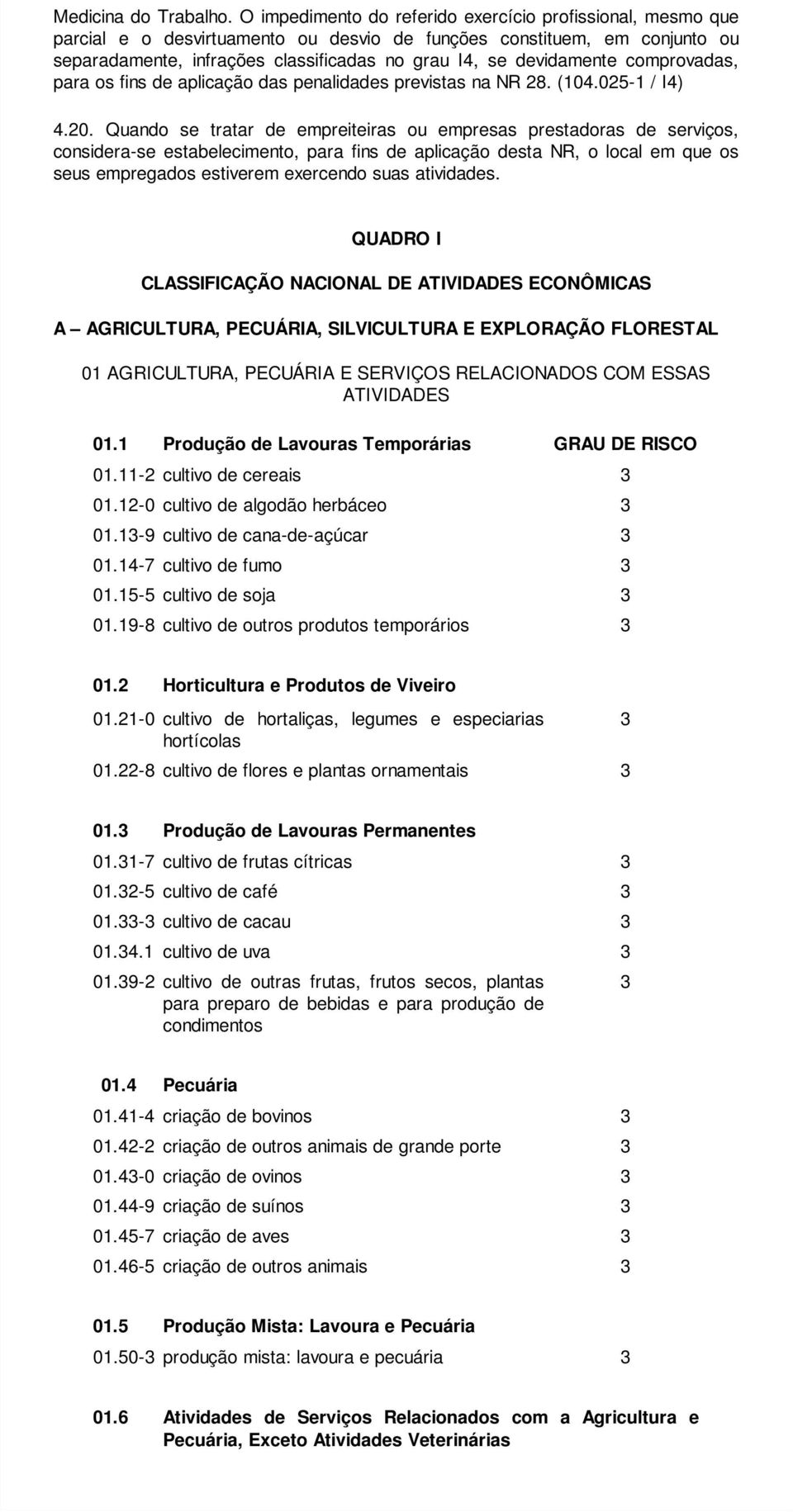 devidamente comprovadas, para os fins de aplicação das penalidades previstas na NR 8. (04