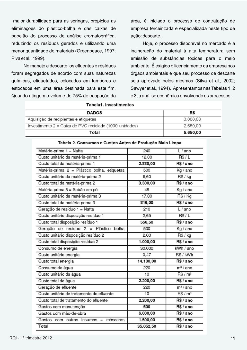 reduzindo os resíduos gerados e utilizando uma Hoje, o processo disponível no mercado é a menor quantidade de materiais (Greenpeace, 1997; incineração do material à alta temperatura sem Piva et al.