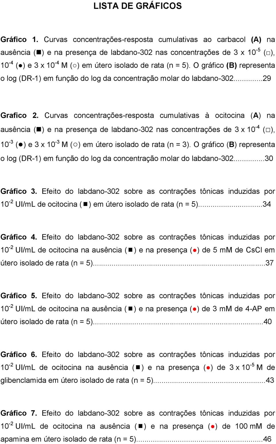 O gráfico (B) representa o log (DR-1) em função do log da concentração molar do labdano-302...29 Grafico 2.