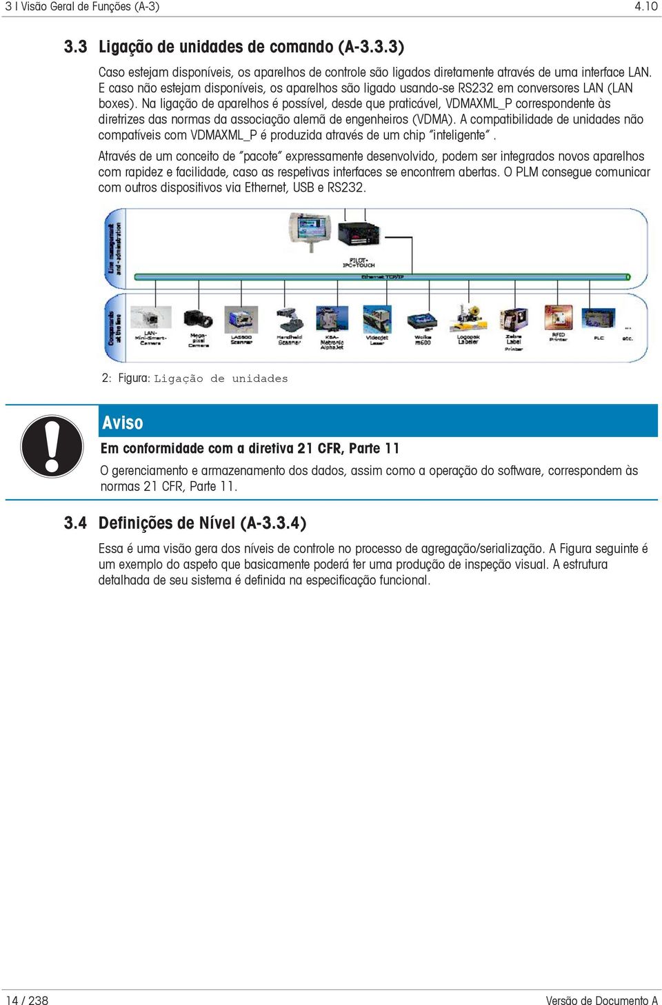 Na ligação de aparelhos é possível, desde que praticável, VDMAXML_P correspondente às diretrizes das normas da associação alemã de engenheiros (VDMA).