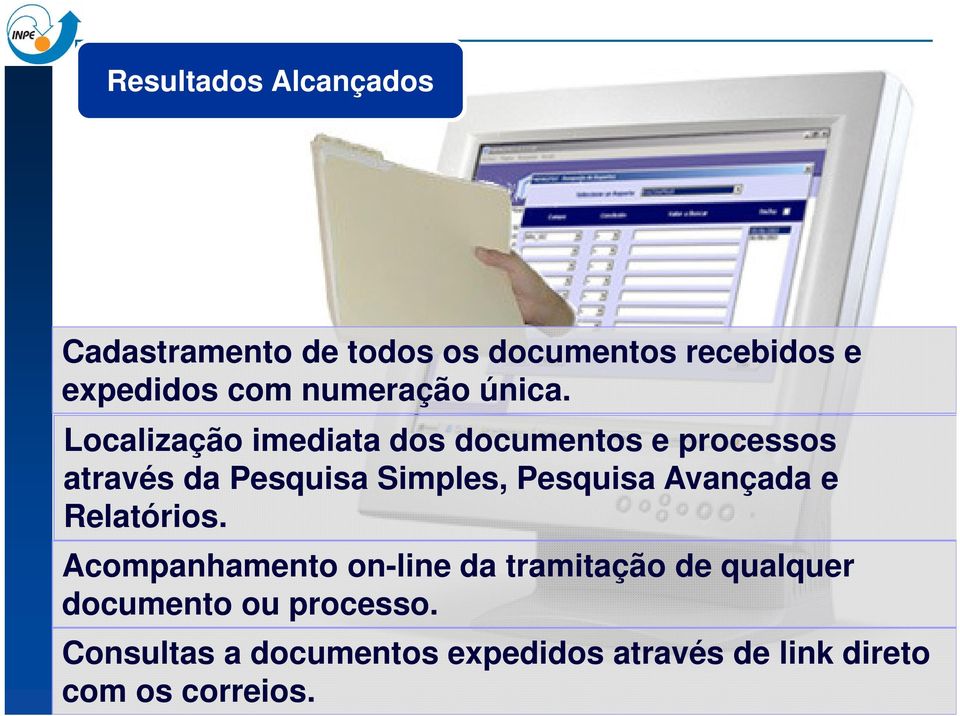 Localização imediata dos documentos e processos através da Pesquisa Simples, Pesquisa