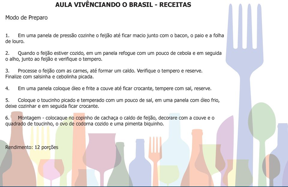 Verifique o tempero e reserve. Finalize com salsinha e cebolinha picada. 4. Em uma panela coloque óleo e frite a couve até ficar crocante, tempere com sal, reserve. 5.