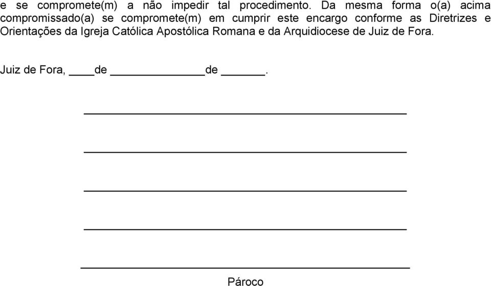 cumprir este encargo conforme as Diretrizes e Orientações da Igreja