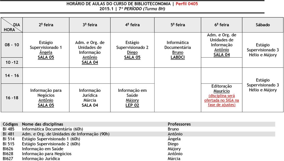 de Antônio Supervisionado 3 Hélio e Májory 16-18 para Negócios Antônio Jurídica Márcia em Saúde Májory LEP 02 Editoração Maurício (disciplina será ofertada no