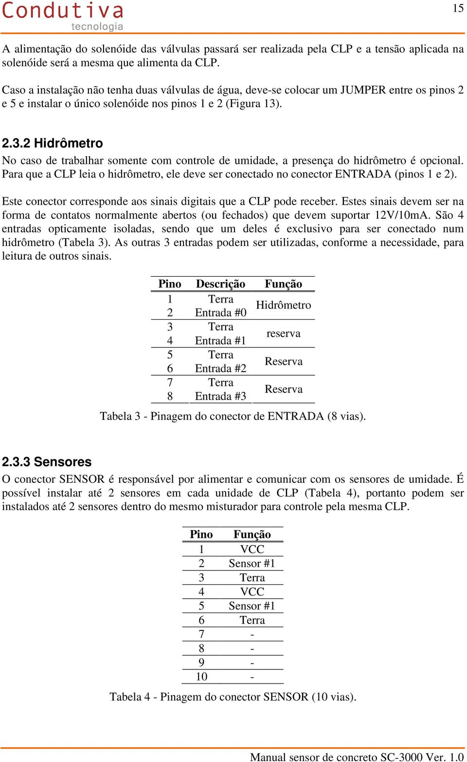 . 2.3.2 Hidrômetro No caso de trabalhar somente com controle de umidade, a presença do hidrômetro é opcional.