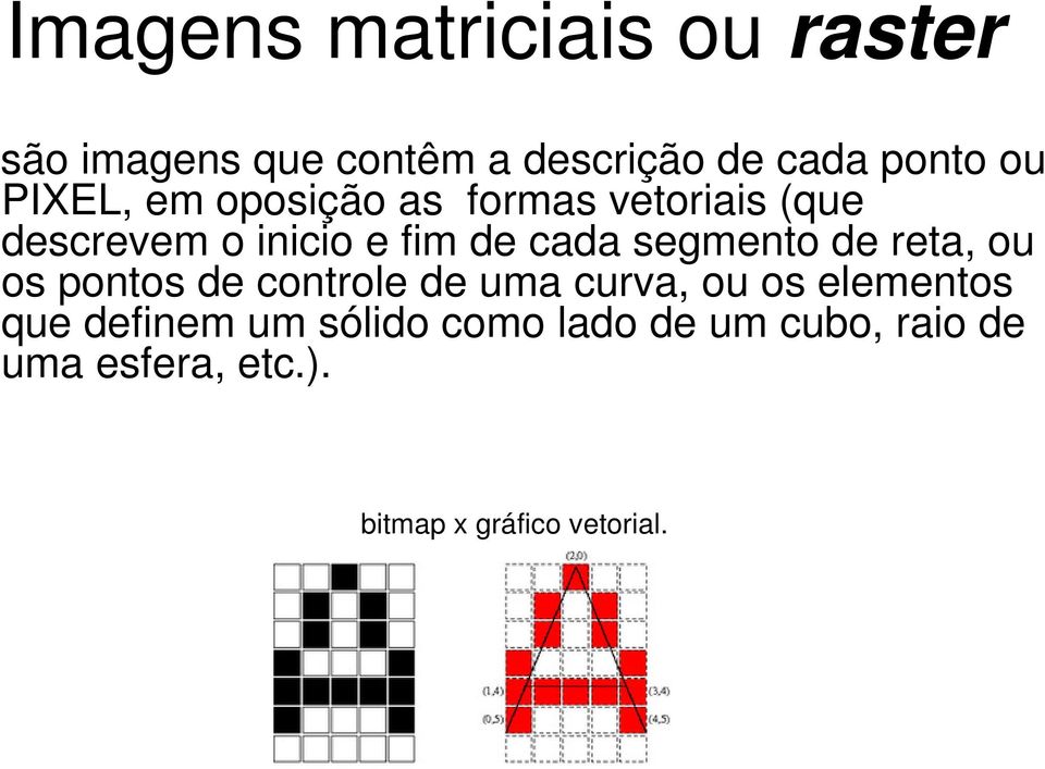 segmento de reta, ou os pontos de controle de uma curva, ou os elementos que