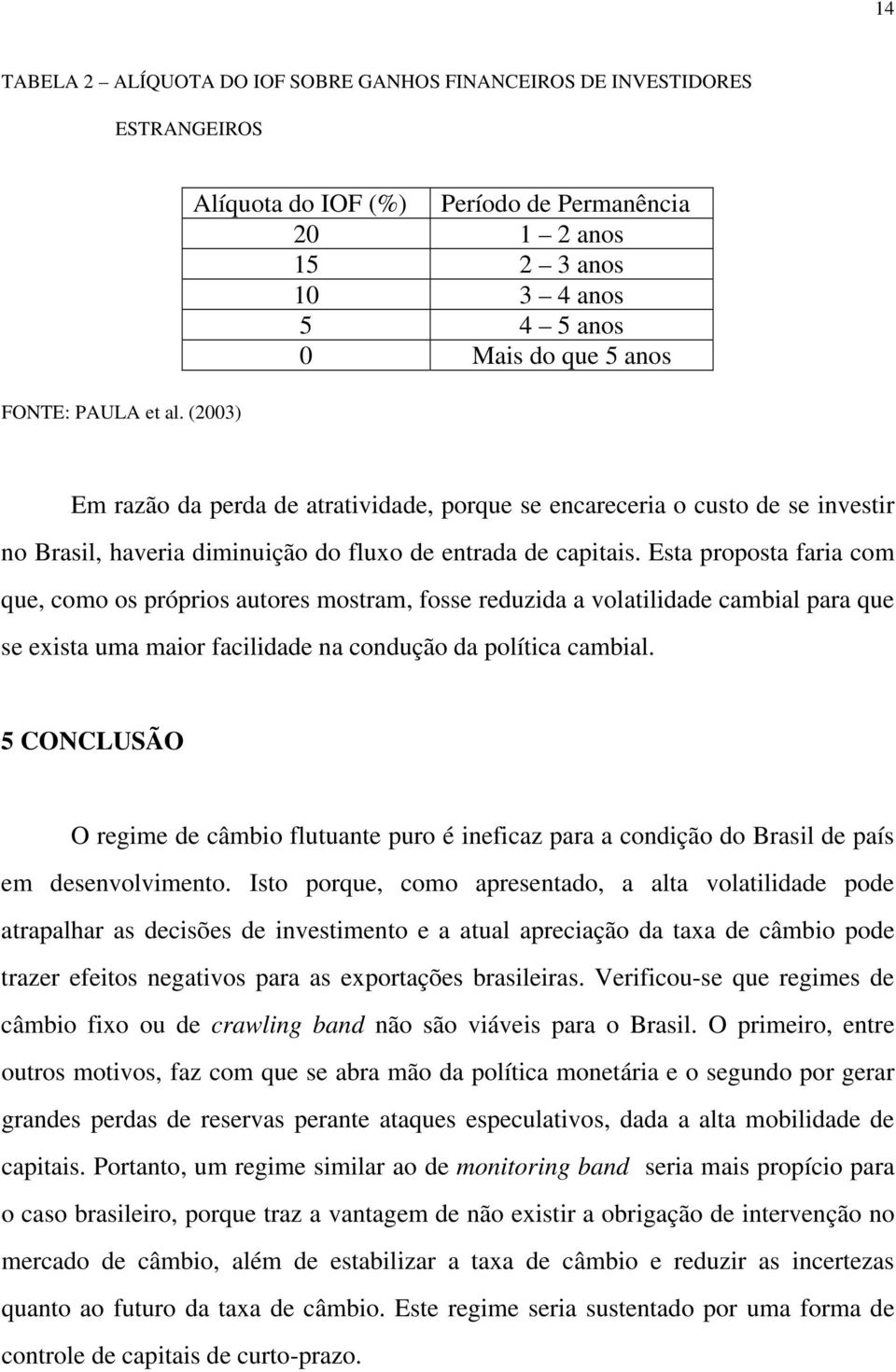 no Brasil, haveria diminuição do fluxo de entrada de capitais.