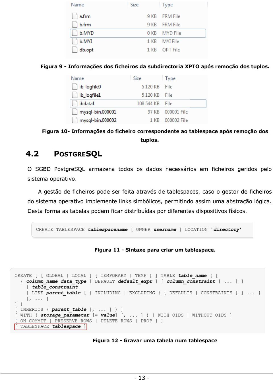 2 POSTGRESQL O SGBD PostgreSQL armazena todos os dados necessários em ficheiros geridos pelo sistema operativo.