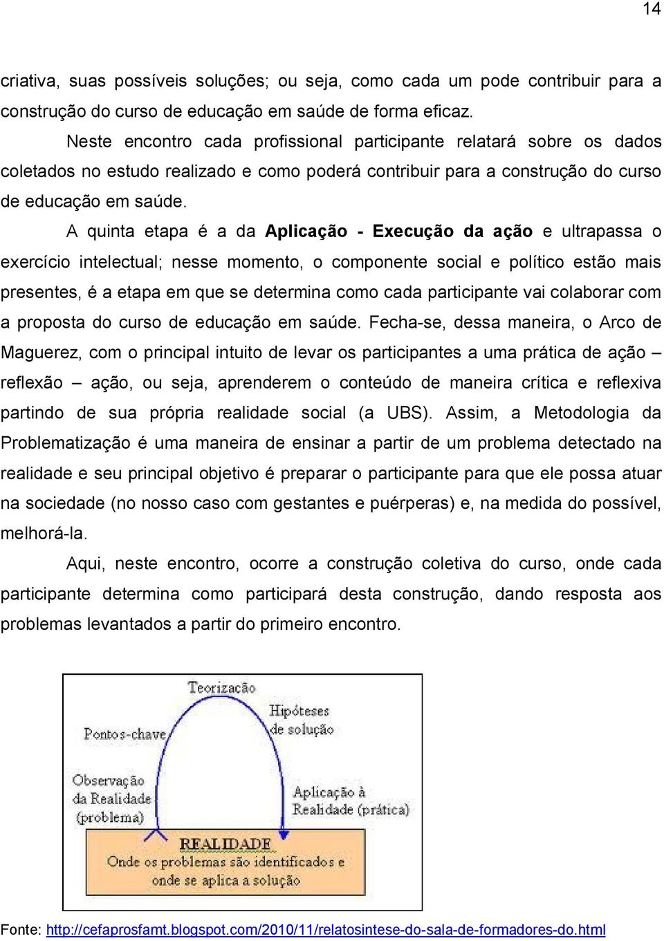 A quinta etapa é a da Aplicação - Execução da ação e ultrapassa o exercício intelectual; nesse momento, o componente social e político estão mais presentes, é a etapa em que se determina como cada