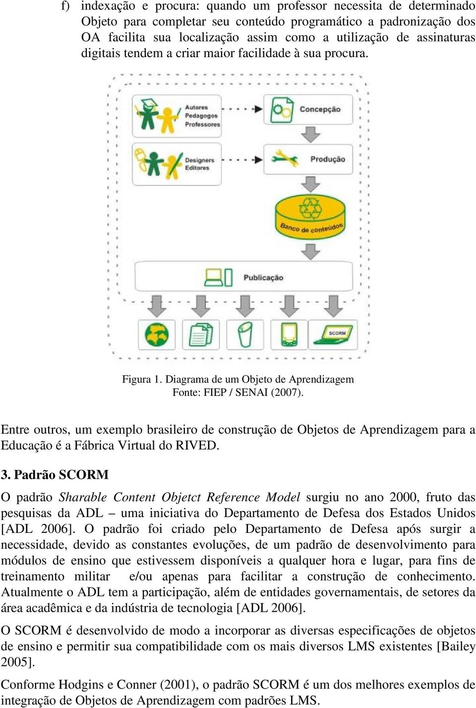 Entre outros, um exemplo brasileiro de construção de Objetos de Aprendizagem para a Educação é a Fábrica Virtual do RIVED. 3.