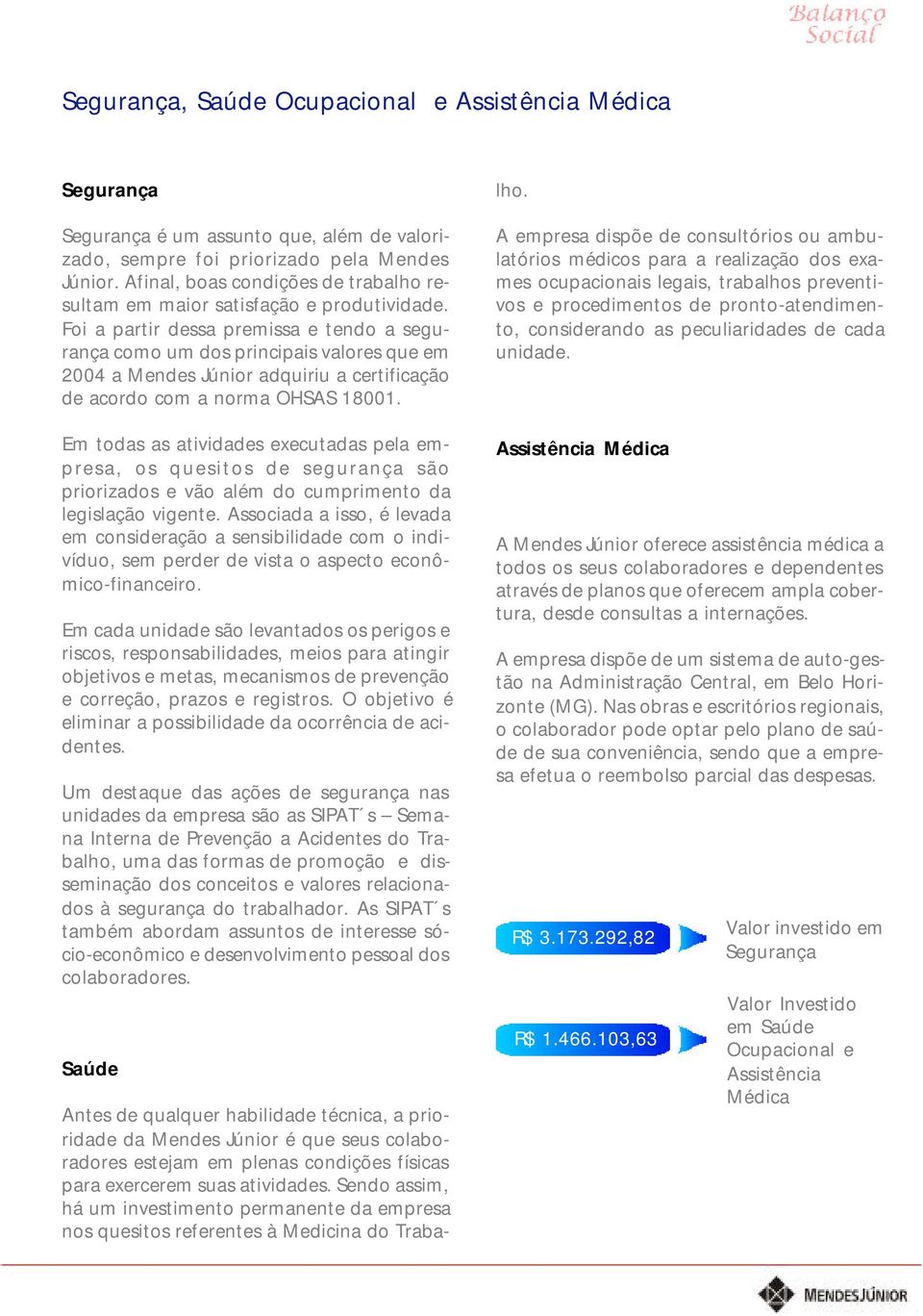 Foi a partir dessa premissa e tendo a segurança como um dos principais valores que em 2004 a Mendes Júnior adquiriu a certificação de acordo com a norma OHSAS 18001.