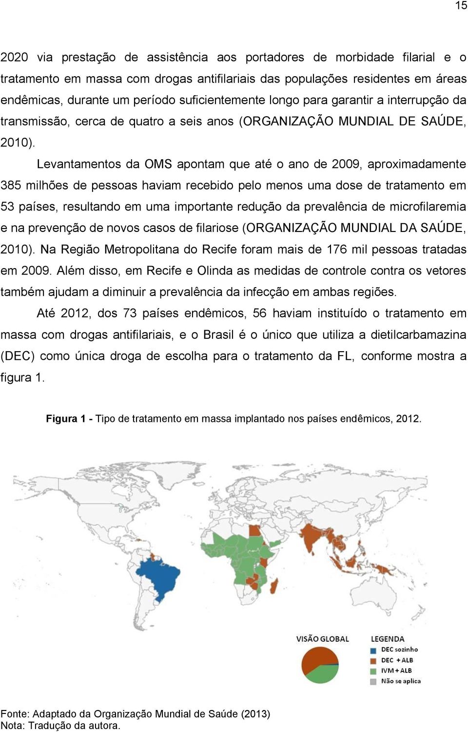 Levantamentos da OMS apontam que até o ano de 2009, aproximadamente 385 milhões de pessoas haviam recebido pelo menos uma dose de tratamento em 53 países, resultando em uma importante redução da