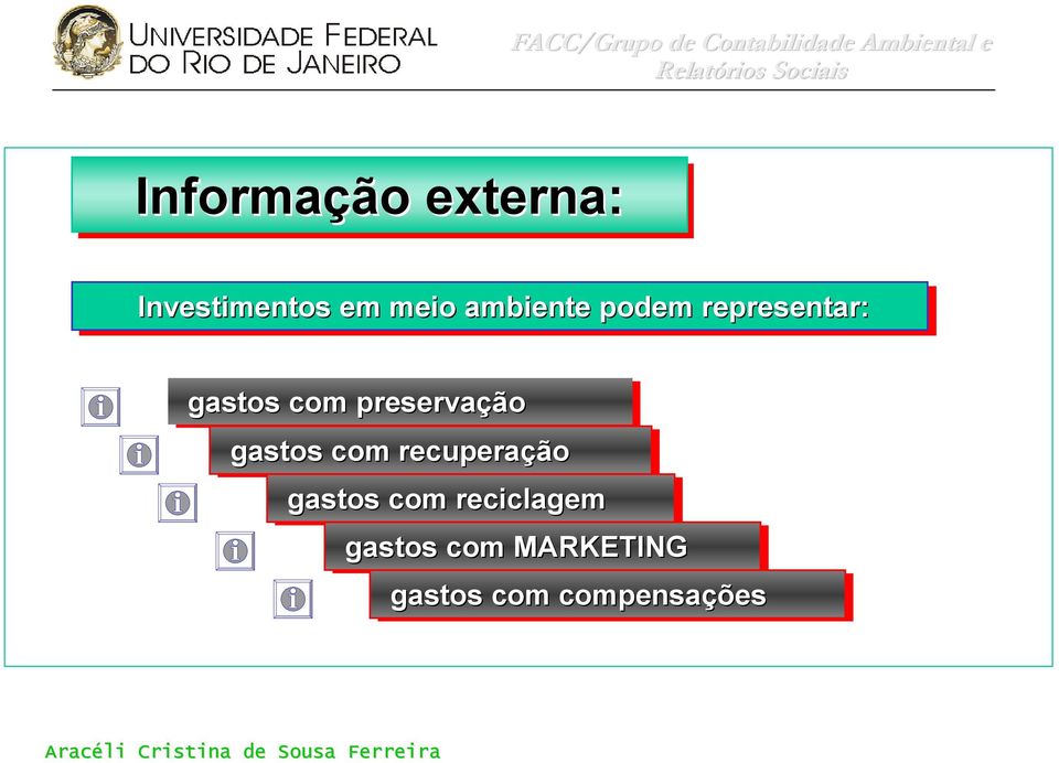 preservação gastos com recuperação gastos com