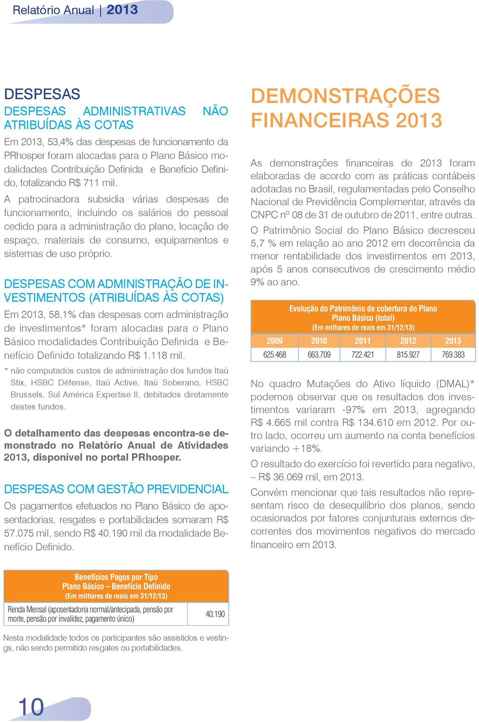 A patrocinadora subsidia várias despesas de funcionamento, incluindo os salários do pessoal cedido para a administração do plano, locação de espaço, materiais de consumo, equipamentos e sistemas de