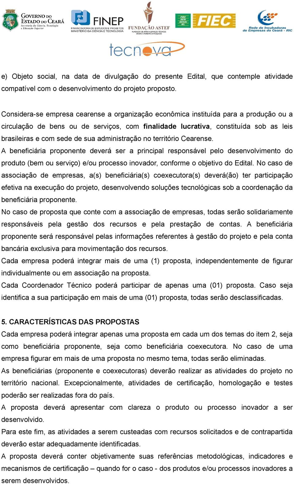 sua administração no território Cearense.