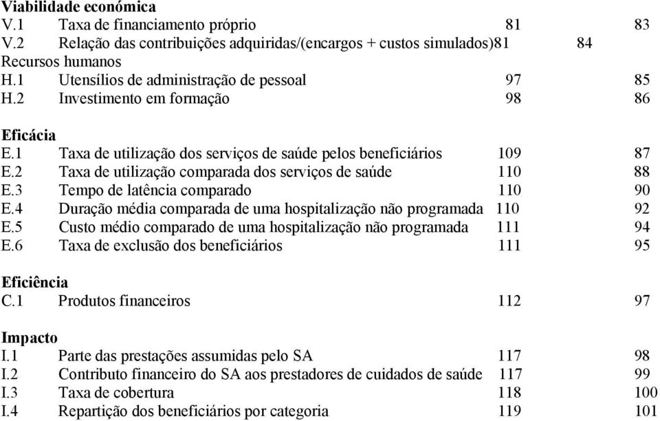 2 Taxa de utilização comparada dos serviços de saúde 110 88 E.3 Tempo de latência comparado 110 90 E.4 Duração média comparada de uma hospitalização não programada 110 92 E.