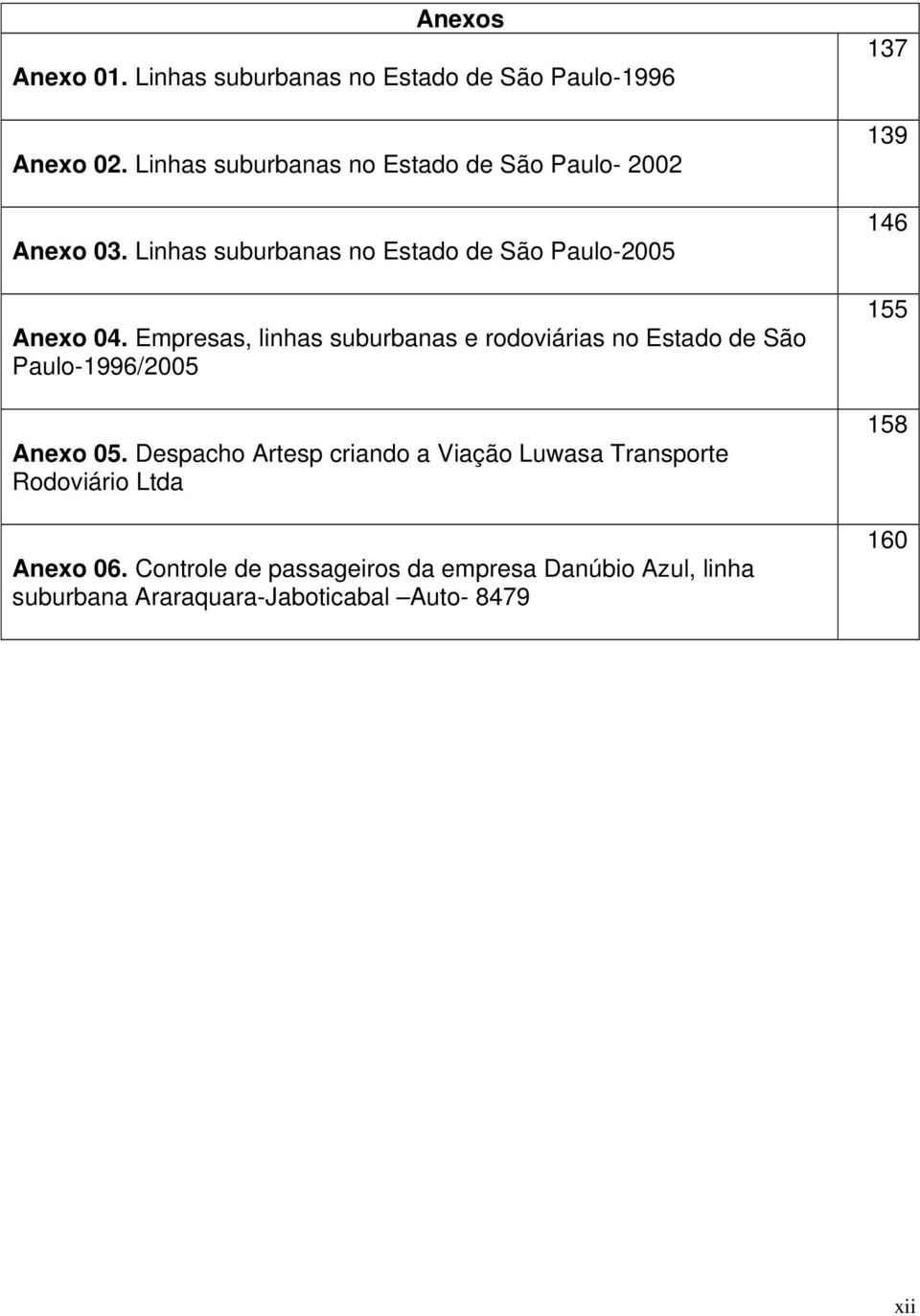 Empresas, linhas suburbanas e rodoviárias no Estado de São Paulo-1996/2005 Anexo 05.