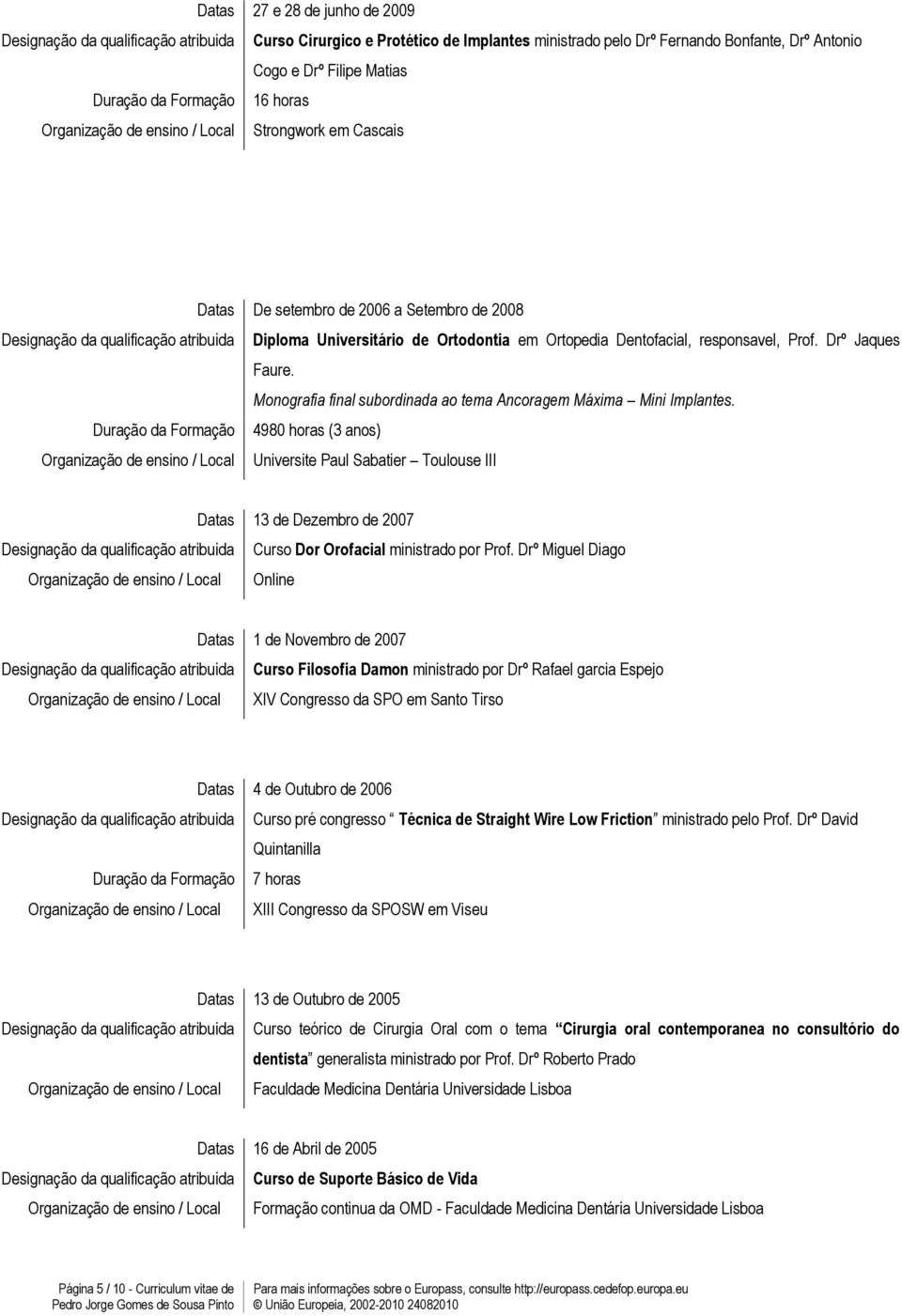 Prof. Drº Jaques Faure. Monografia final subordinada ao tema Ancoragem Máxima Mini Implantes.