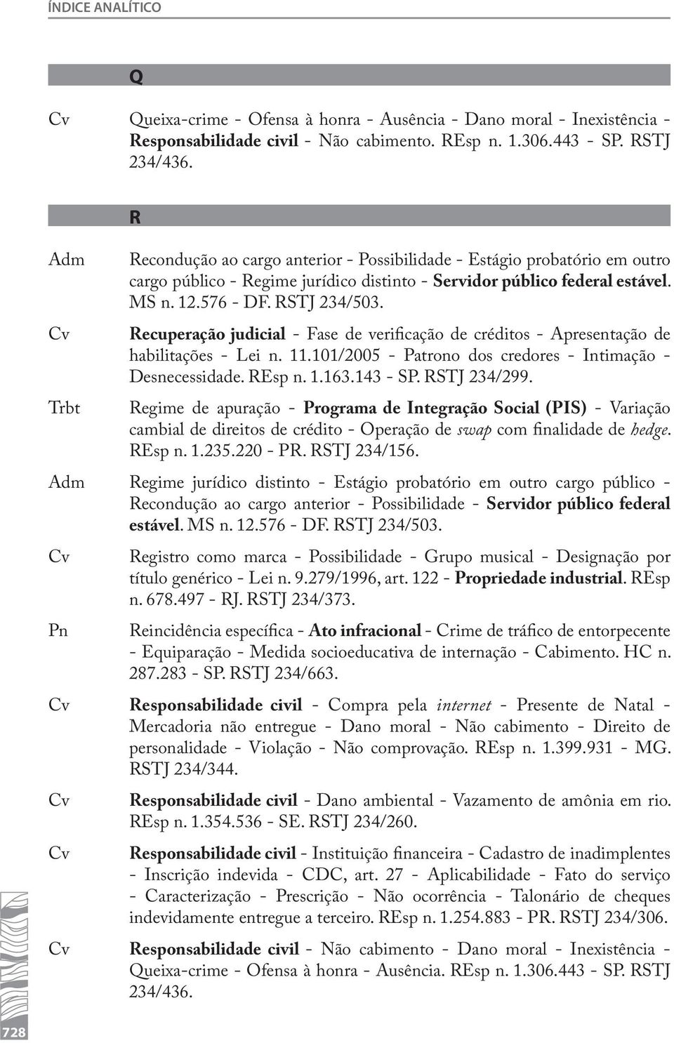 Recuperação judicial - Fase de verificação de créditos - Apresentação de habilitações - Lei n. 11.101/2005 - Patrono dos credores - Intimação - Desnecessidade. REsp n. 1.163.143 - SP. RSTJ 234/299.