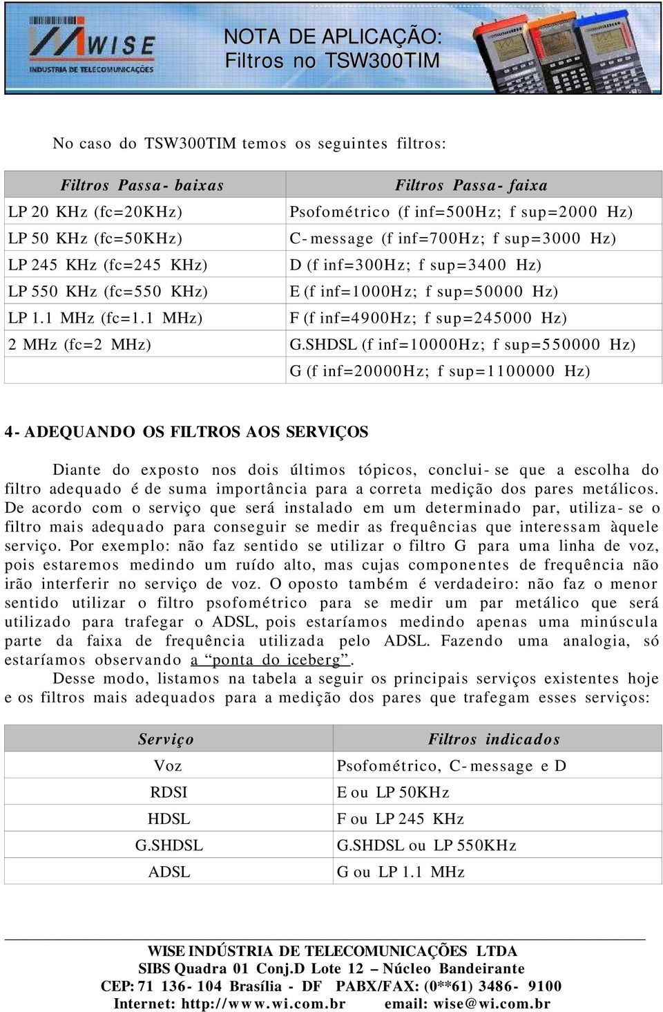 1 MHz) F (f inf=4900hz; f sup = 2 45000 Hz) 2 MHz (fc=2 MHz) G.