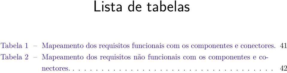 41 Tabela 2 Mapeamento dos requisitos não ................................... 42