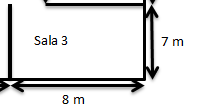 Observando a planta, nota-se que a sala 2 tem a mesma largura que a sala 3, ou seja, 7 m de largura. A sala 2 apresenta as seguintes dimensões: 7 m de largura e 6 m de comprimento.