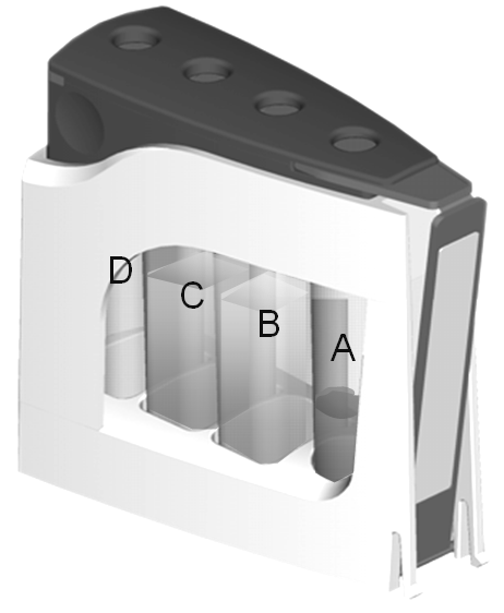 Componentes Cartucho de reagentes O kit BIO-FLASH Toxo IgG contém um cartucho de reagentes para 50 determinações (REF 3000-8551).