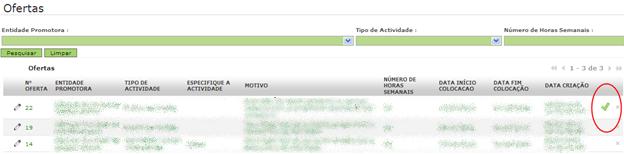 Imagem 5 - Detalhes de consulta Candidatar: Caso deseje candidatar-se a uma oferta de trabalho, deverá proceder à seleção de uma das elencadas na lista carregando sobre o botão lado direito da página.