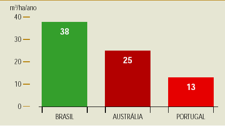 10 Fonte: ABRAF, 2007. Figura 1. Comparação entre a Produtividade Florestal de Eucalipto no Brasil e de países selecionados.
