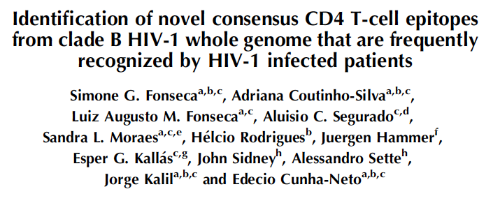 Reconhecimento por CMSP de pacientes HIV + ELISPOT: CMSP de 90% dos pacientes HIV +