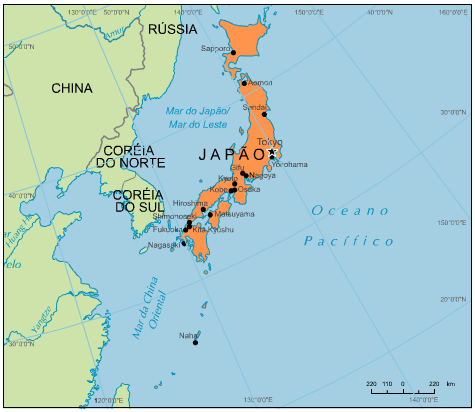 Dados Básicos Conjunto de ilhas entre o norte do Oceano Pacífico e o Mar do Japão, a leste da Península Coreana. É o 62º país em extensão e possui larga capacidade pesqueira.