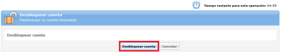 Quando você ingresse ao sistema, dispõe de uma sessão de 5 minutos para preencher os formulários.