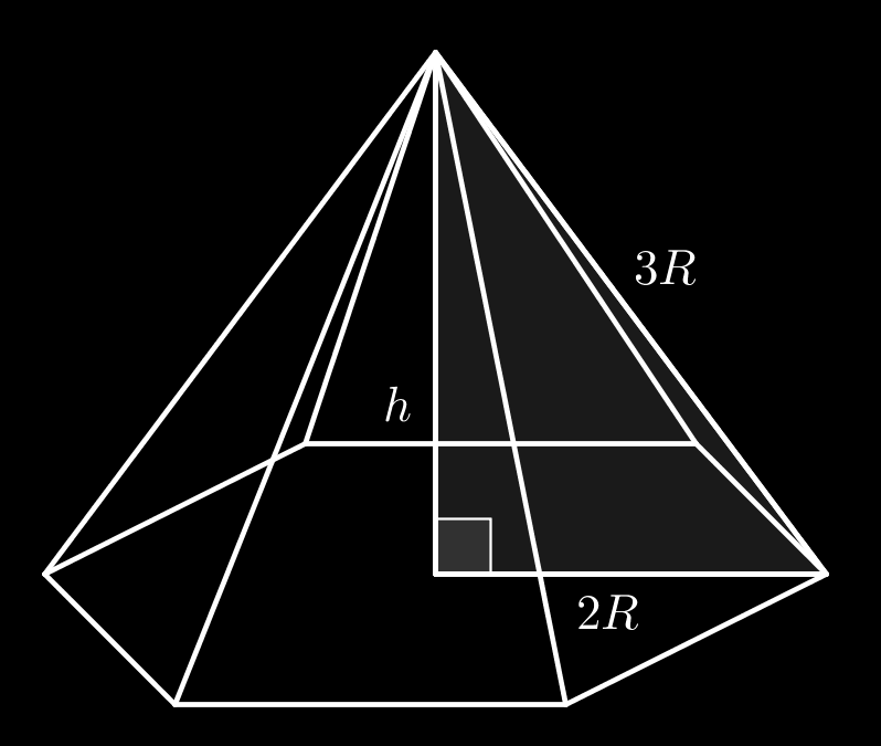 r a medida do raio da esfera, temos: Resposta B. V es f era = V agua 4πr = πr 2 9R 16 r = 27R 64 r = R 4. 16. (Extraído da EsPCEx - 2014) Vamos observar a secção meridiana da situação.