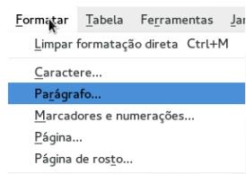 Configurar Parágrafo Clique na aba