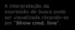 A interpretação da expressão de busca pode