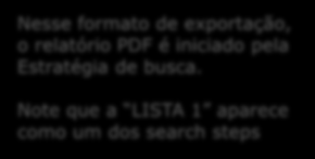 Nesse formato de exportação, o relatório PDF é iniciado pela