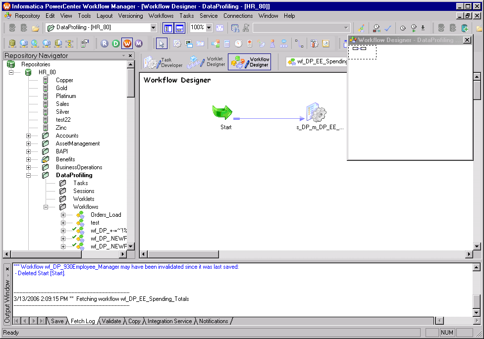 A figura a seguir mostra as janelas do Workflow Manager: Configurando o formato de exibição de data/hora O Workflow Manager exibe os formatos de data e hora configurados no Painel de Controle do