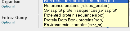 Filtro por organismo, use o banco de taxonomia do NCBI para ver a forma correta de escrever o organismo Banco de dados de proteínas do NCBI Filtros mais elaborados usando as opções avançadas de busca