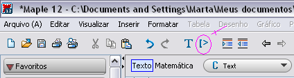 > (.1.3) 2-Em Matemática 1D (Entrada do Maple) > > > > x^2+7*x+10; (.1.) (.1.5) (.1.6) (.1.7) III-Alternando Modos Documento e Folha de Trabalho Você notou alguma coisa diferente nos exemplos acima?