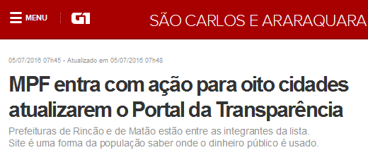 PRINCIPAIS LEIS SOBRE TRANSPARÊNCIA