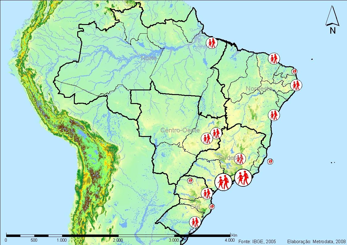 15 GEUB s com funções metropolitanas Manaus Fortaleza Natal Recife Brasília Salvador